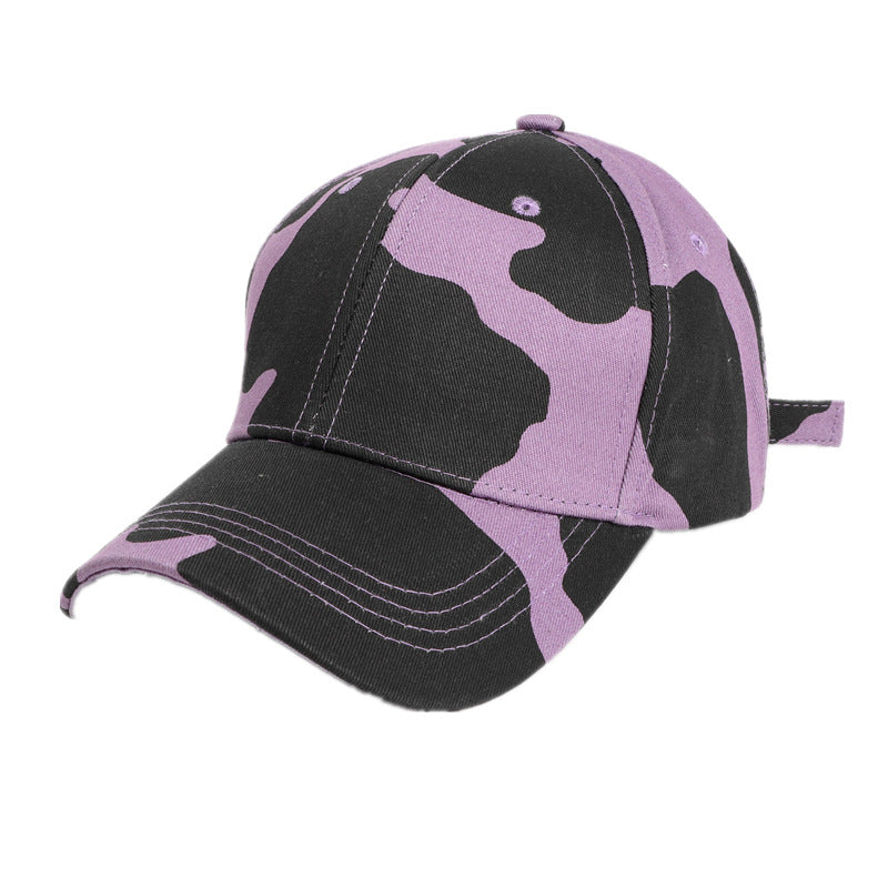 Wholesale Cartoon Cow Printed Curved Brim Baseball Cap Leopard Print Duckbill Cap